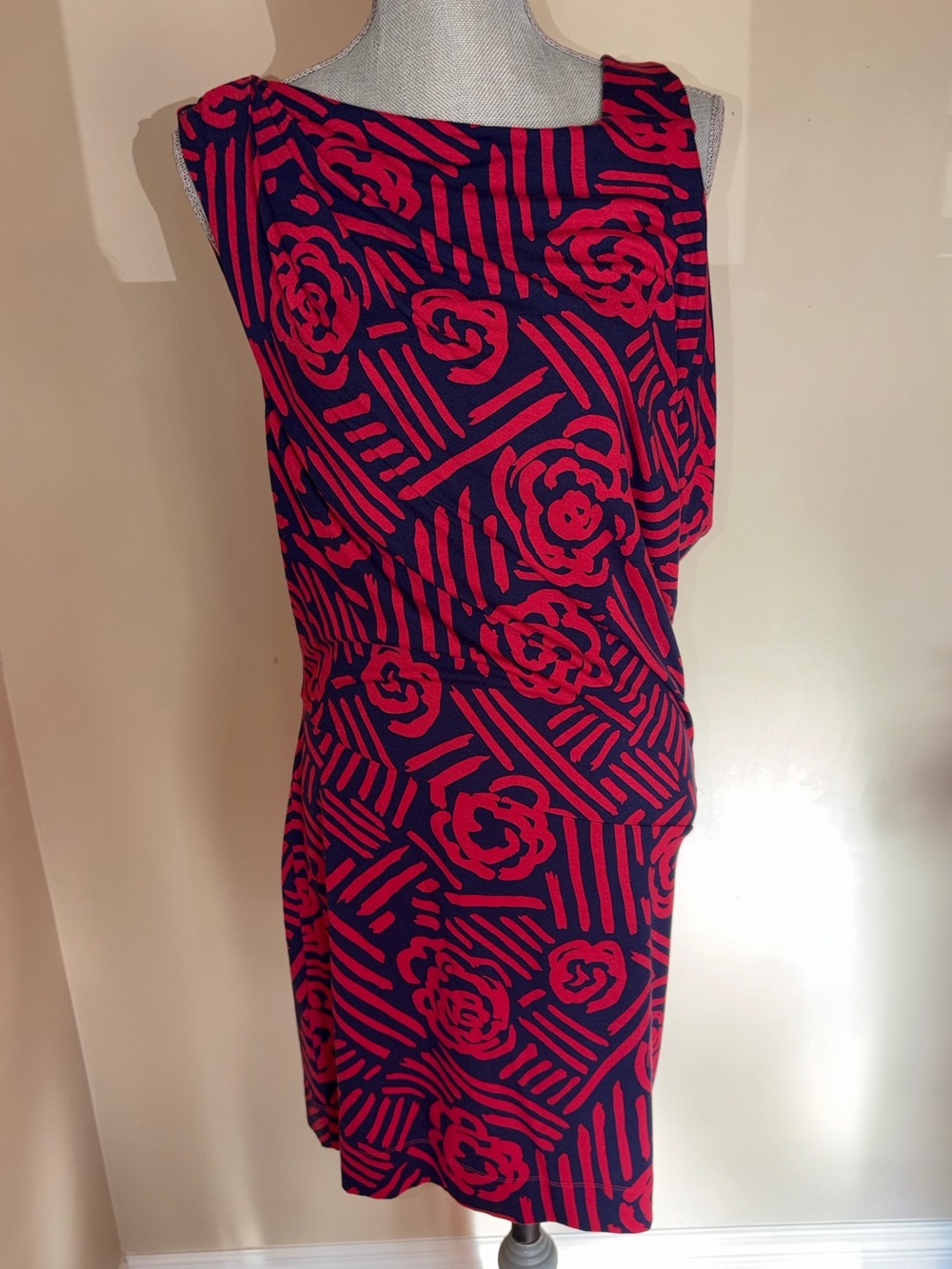 BCBG Generation Sleeveless Asymmetrical Draped Dress | Size Medium